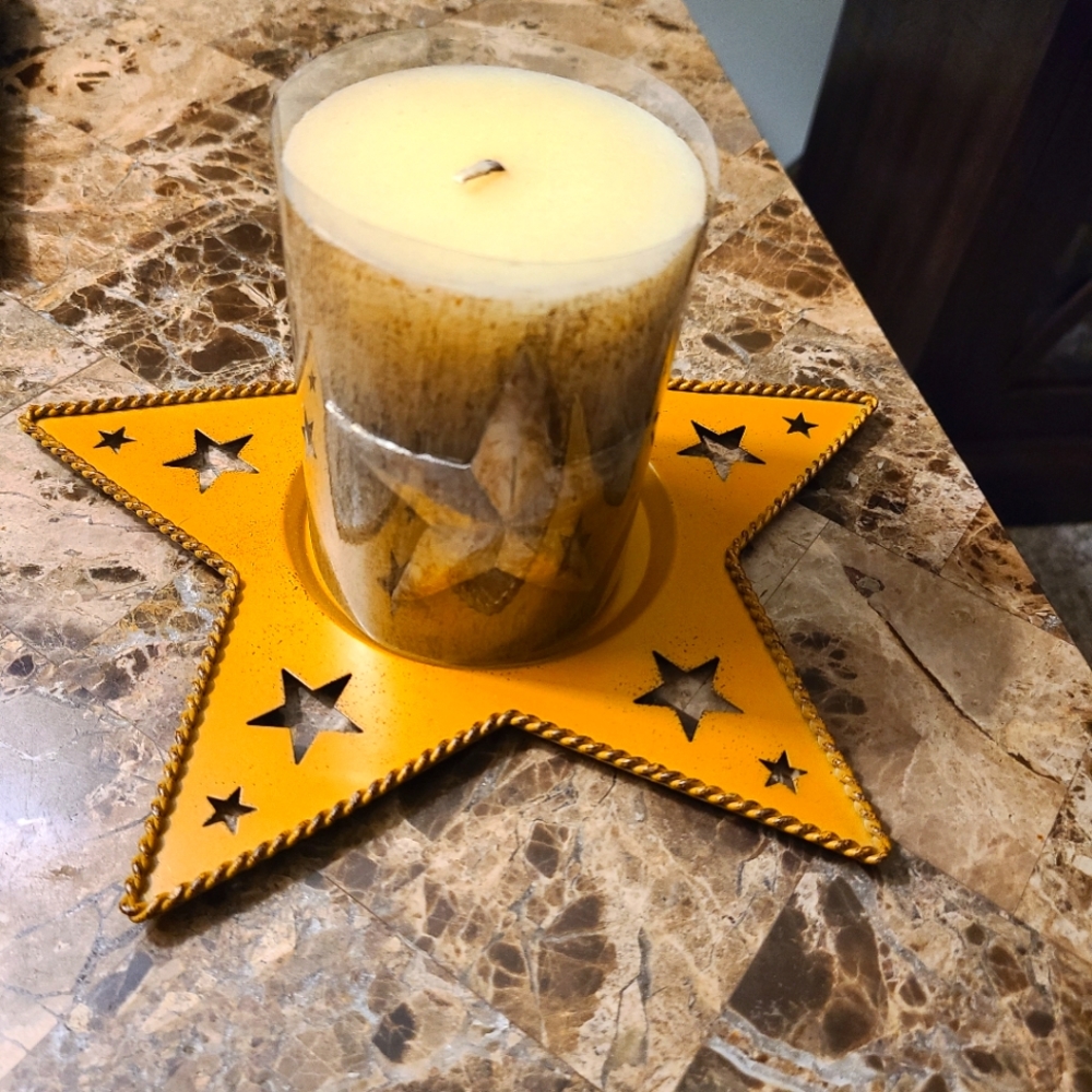 New Star candle and holder